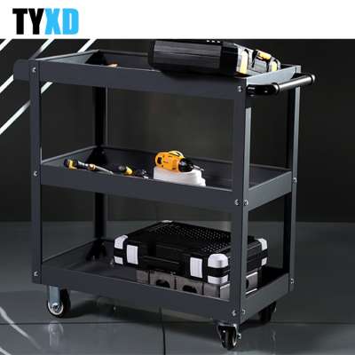 Bulk Storage Black Tool Cart Tech Cart W/SHELF  Service Cart with